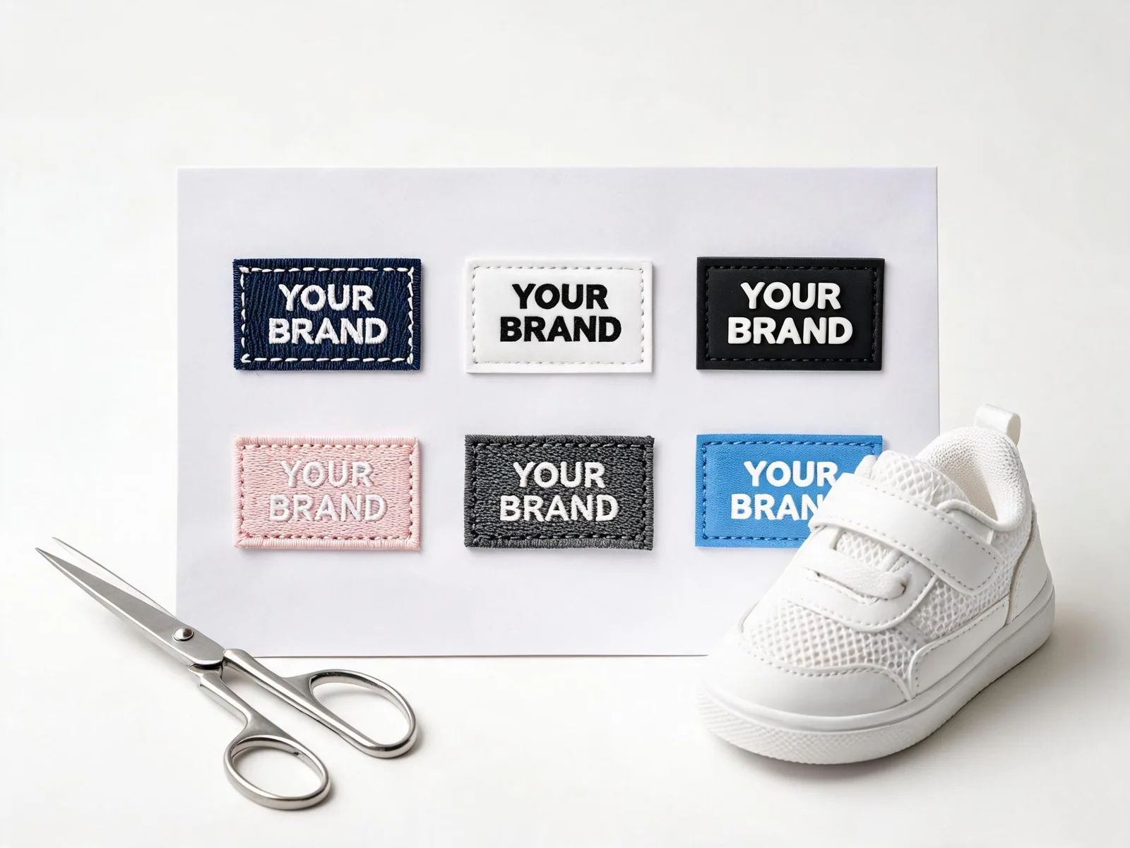 Woven and rubber label options for boutique private label